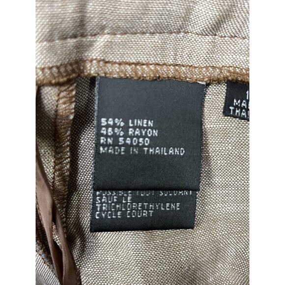 Kasper Pants Womens size 14 Brown Linen Blend Sportswear Office Career - Picture 5 of 7